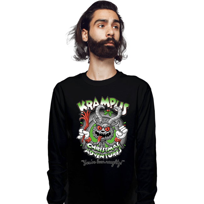 Daily_Deal_Shirts Long Sleeve Shirts, Unisex / Small / Black Krampus Christmas Adventures