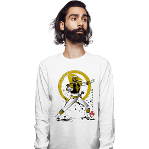 Daily_Deal_Shirts Long Sleeve Shirts, Unisex / Small / White White Ranger Sumi-e