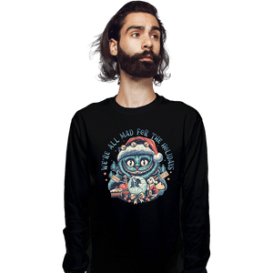 Secret_Shirts Long Sleeve Shirts, Unisex / Small / Black Christmas Cat