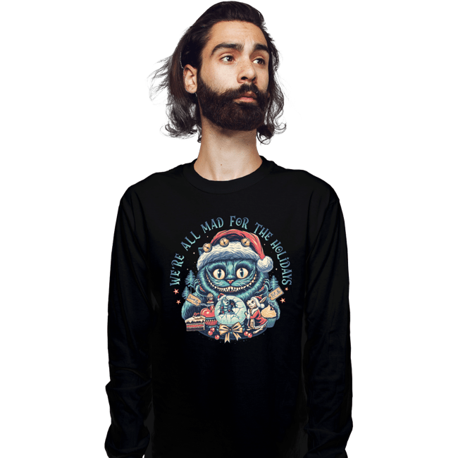 Secret_Shirts Long Sleeve Shirts, Unisex / Small / Black Christmas Cat
