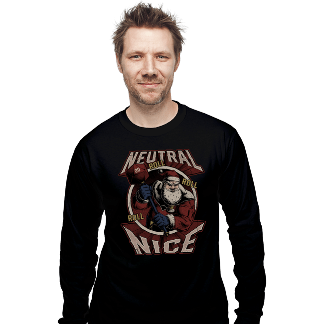 Shirts Long Sleeve Shirts, Unisex / Small / Black Neutral Nice Santa