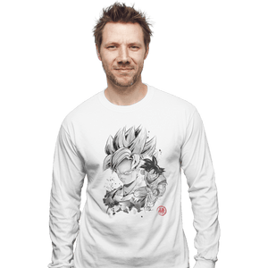 Shirts Long Sleeve Shirts, Unisex / Small / White Super Saiyan Warrior