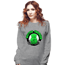 Load image into Gallery viewer, Shirts Long Sleeve Shirts, Unisex / Small / Sports Grey Button Smasher
