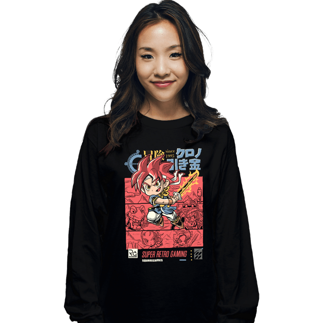 Daily_Deal_Shirts Long Sleeve Shirts, Unisex / Small / Black Chrono Adventure
