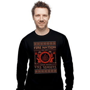 Shirts Long Sleeve Shirts, Unisex / Small / Black Fire Nation Ugly Sweater