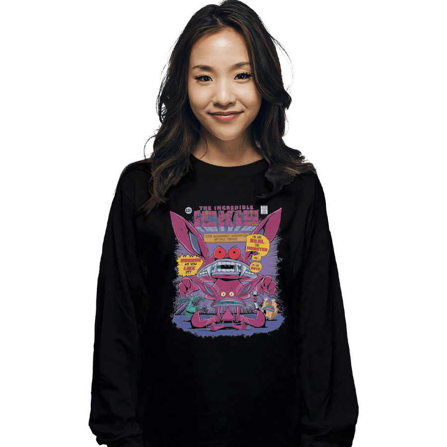 Shirts Long Sleeve Shirts, Unisex / Small / Black Real Monster