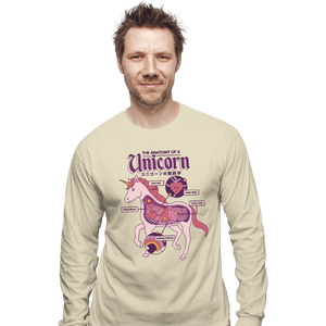 Shirts Long Sleeve Shirts, Unisex / Small / Natural Unicorn Anatomy