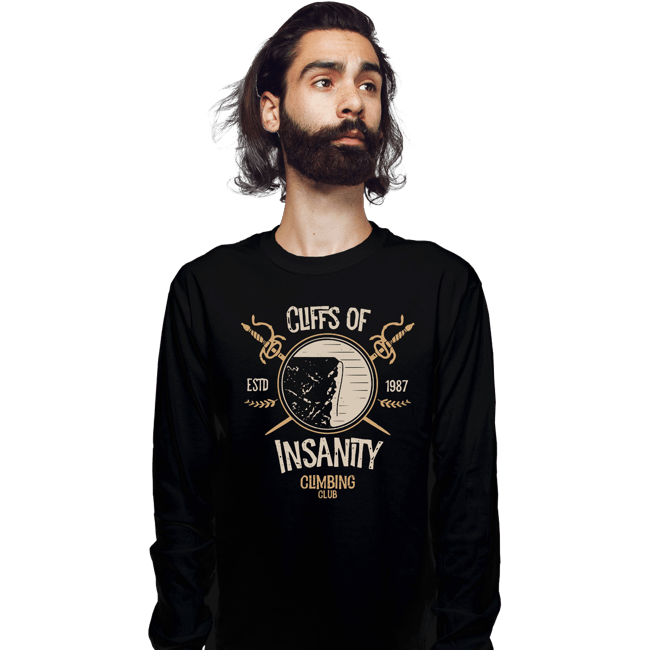 Daily_Deal_Shirts Long Sleeve Shirts, Unisex / Small / Black Cliffs Of Insanity Climbing Club