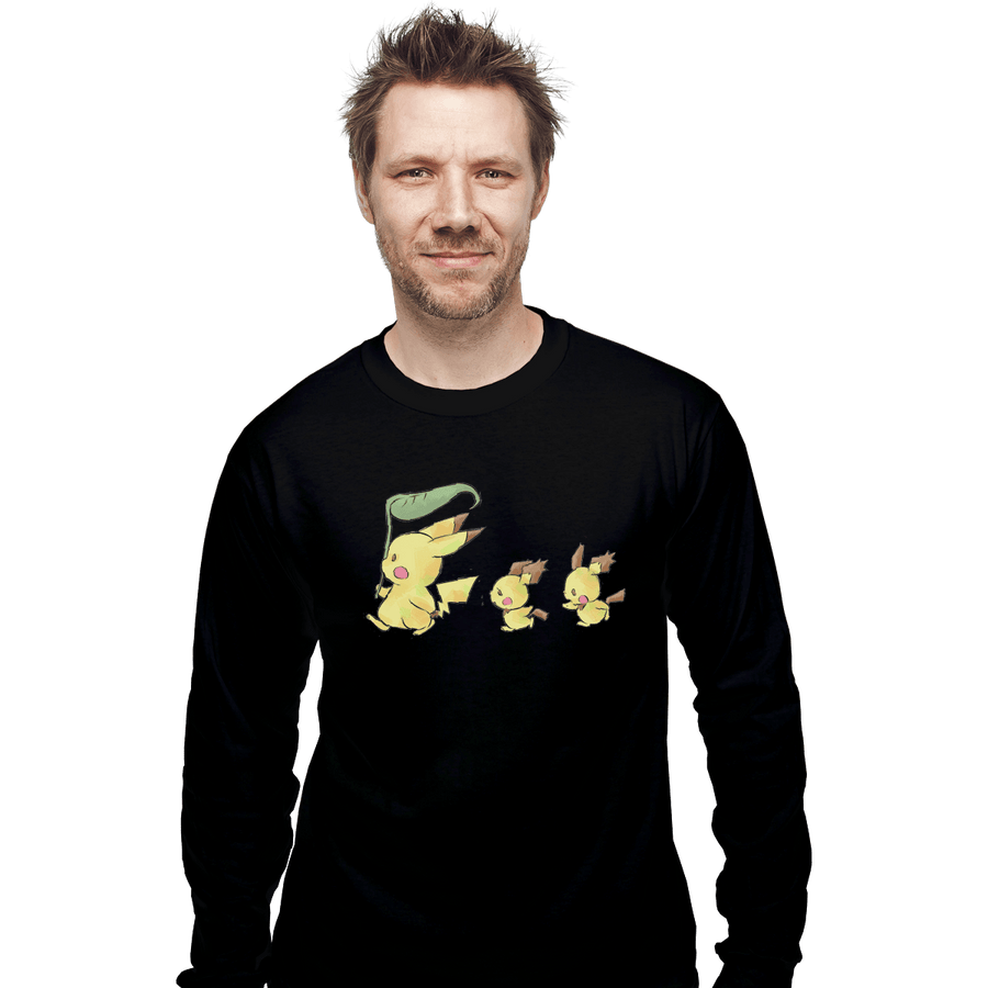 Shirts Long Sleeve Shirts, Unisex / Small / Black Pika Pika