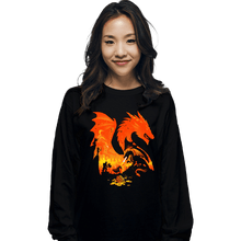 Load image into Gallery viewer, Daily_Deal_Shirts Long Sleeve Shirts, Unisex / Small / Black Fantasy Flames
