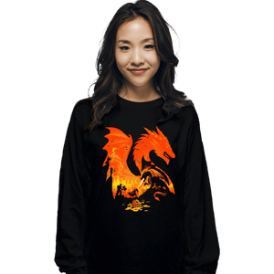 Daily_Deal_Shirts Long Sleeve Shirts, Unisex / Small / Black Fantasy Flames