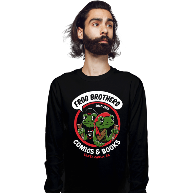 Shirts Long Sleeve Shirts, Unisex / Small / Black Frog Brothers Comics