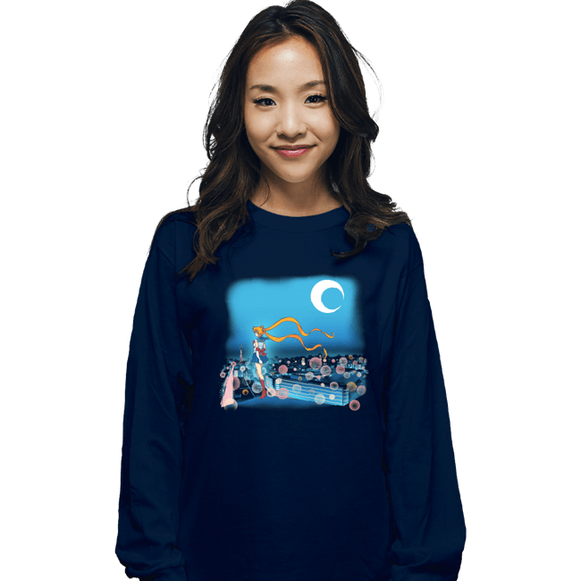 Daily_Deal_Shirts Long Sleeve Shirts, Unisex / Small / Navy Fighting Evil By Moonlight