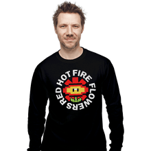 Load image into Gallery viewer, Shirts Long Sleeve Shirts, Unisex / Small / Black Red Hot Fire Flowers
