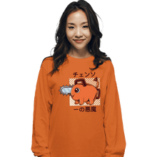 Load image into Gallery viewer, Shirts Long Sleeve Shirts, Unisex / Small / Orange Cute Devil Dog Big Size
