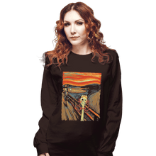 Load image into Gallery viewer, Shirts Long Sleeve Shirts, Unisex / Small / Dark Chocolate Screaming Forky
