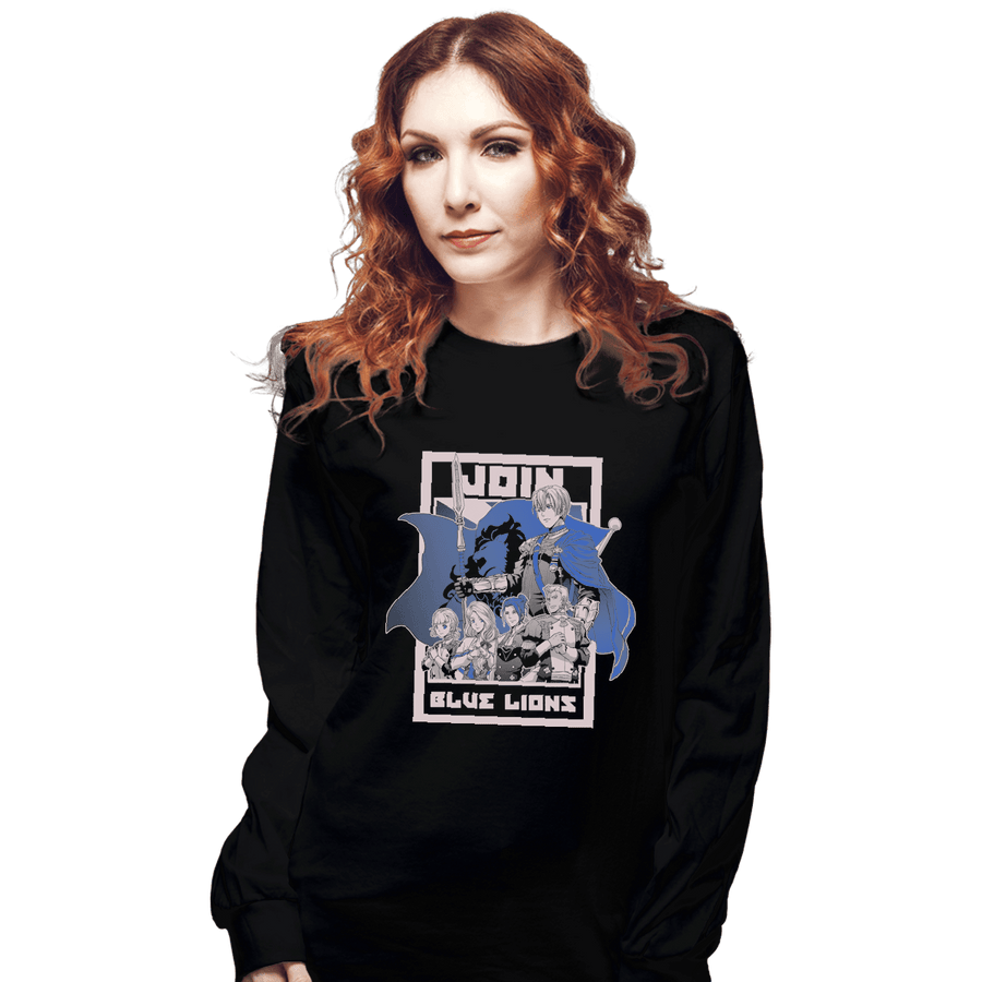 Shirts Long Sleeve Shirts, Unisex / Small / Black Join Blue Lions