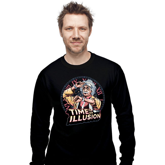 Daily_Deal_Shirts Long Sleeve Shirts, Unisex / Small / Black Time Is An illusion