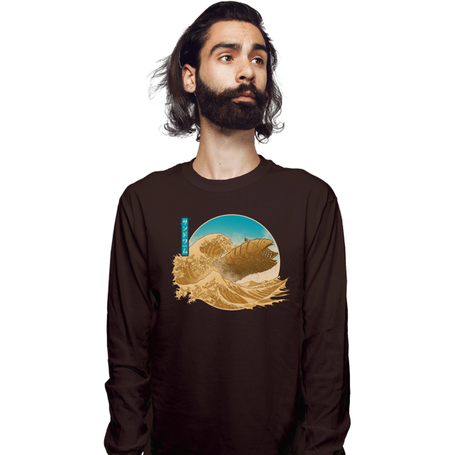 Daily_Deal_Shirts Long Sleeve Shirts, Unisex / Small / Dark Chocolate The Great Wave off Arrakis