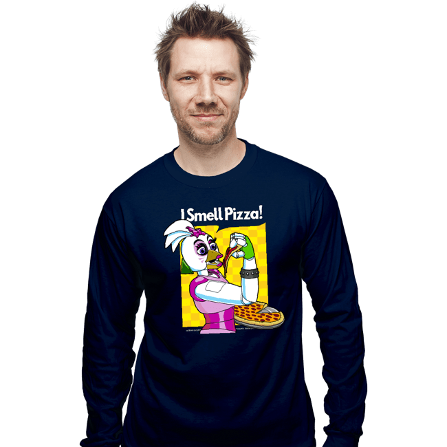 Secret_Shirts Long Sleeve Shirts, Unisex / Small / Navy I Smell Pizza