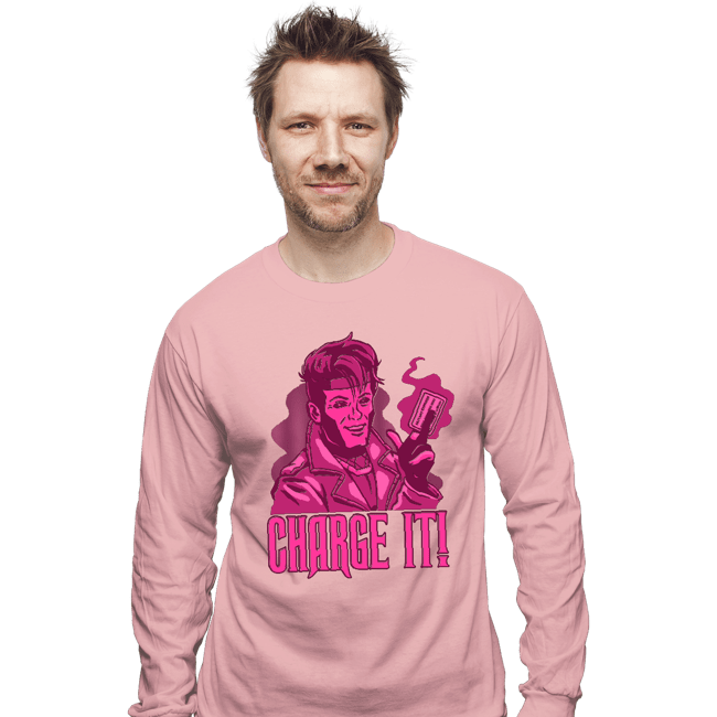 Daily_Deal_Shirts Long Sleeve Shirts, Unisex / Small / Pink Charge It!