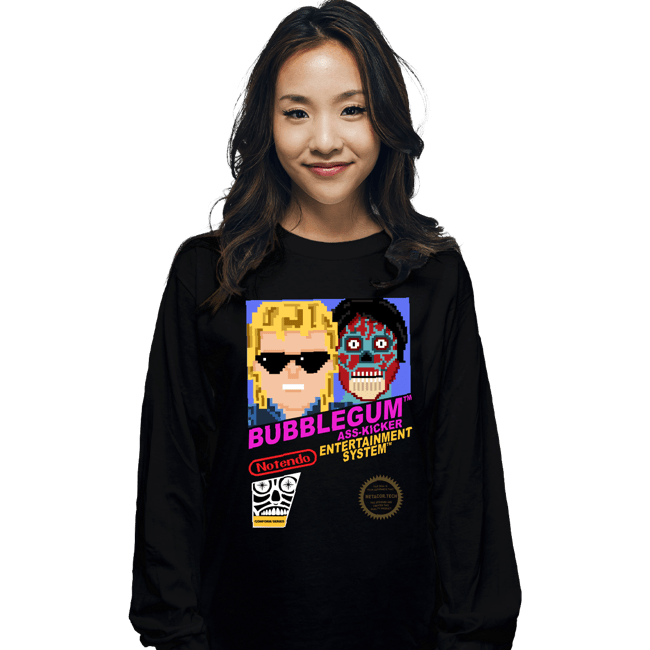 Daily_Deal_Shirts Long Sleeve Shirts, Unisex / Small / Black Bubblegum