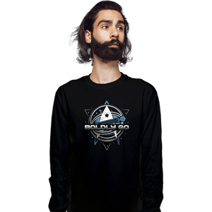 Shirts Long Sleeve Shirts, Unisex / Small / Black Boldly into Space