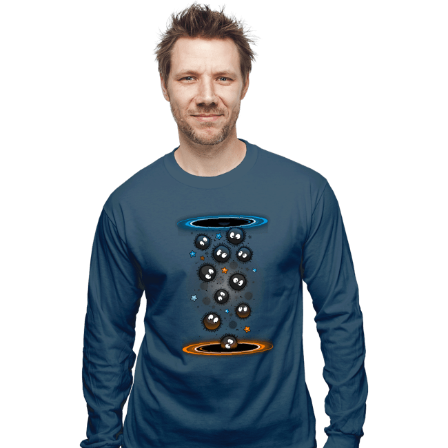 Shirts Long Sleeve Shirts, Unisex / Small / Indigo Blue Soot Portals