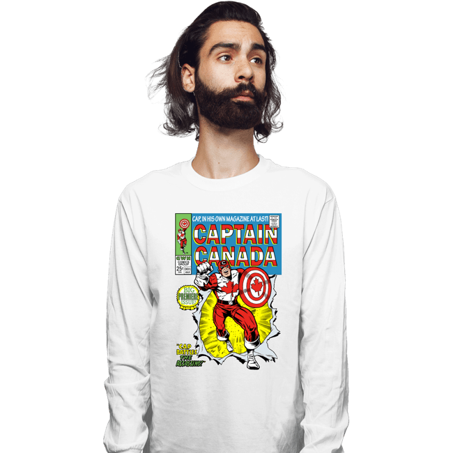 Daily_Deal_Shirts Long Sleeve Shirts, Unisex / Small / White Captain Canada