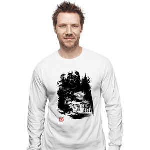 Daily_Deal_Shirts Long Sleeve Shirts, Unisex / Small / White Dark Lord In The Snow Planet Sumi-e