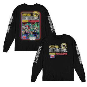 Daily_Deal_Shirts Long Sleeve Shirts, Unisex / Small / Black Mario Plumber Neon Long Sleeve