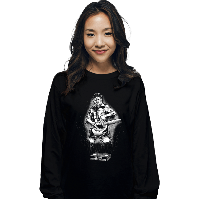 Daily_Deal_Shirts Long Sleeve Shirts, Unisex / Small / Black Glow In The Dark LeatherFace