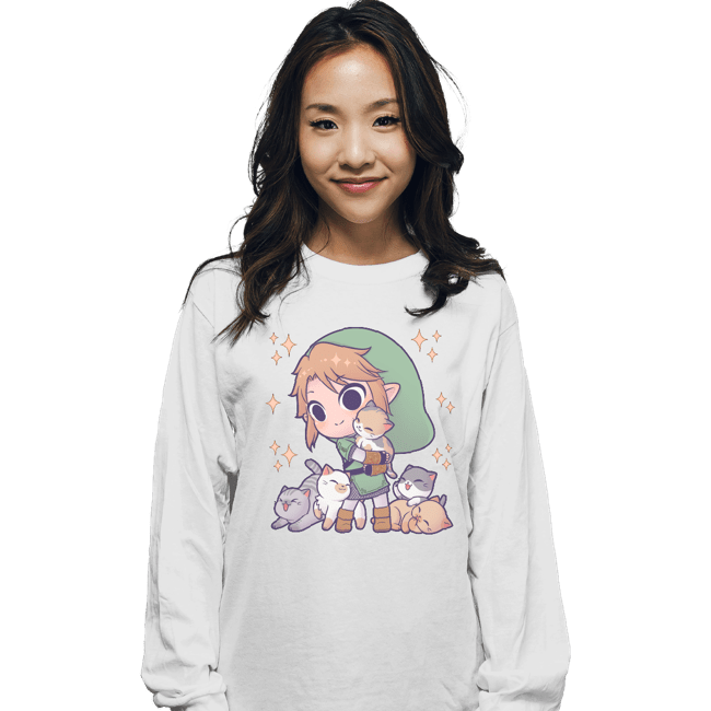 Daily_Deal_Shirts Long Sleeve Shirts, Unisex / Small / White Twilight Kittens