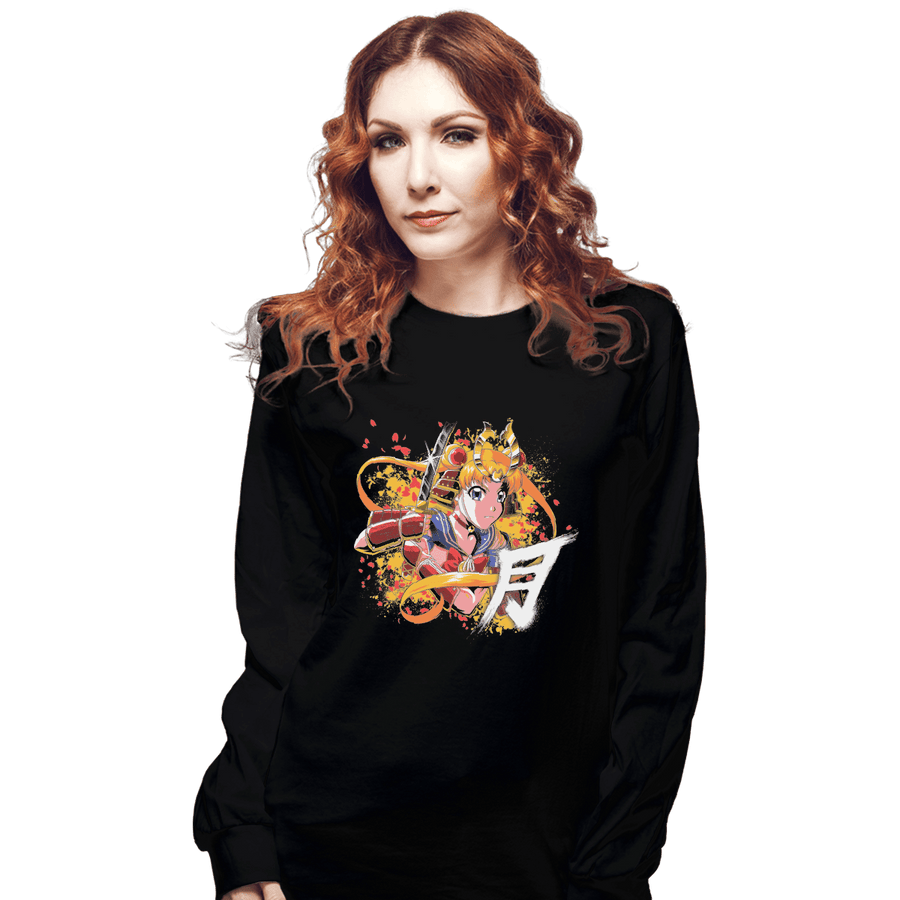 Shirts Long Sleeve Shirts, Unisex / Small / Black Samurai Moon