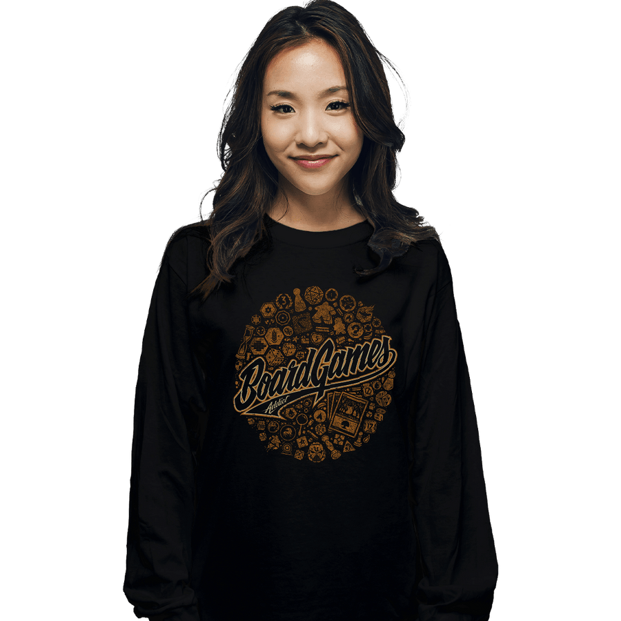 Shirts Long Sleeve Shirts, Unisex / Small / Black Board Games Addict