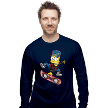 Load image into Gallery viewer, Daily_Deal_Shirts Long Sleeve Shirts, Unisex / Small / Navy Bart To The Future
