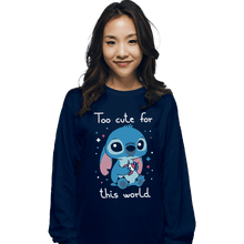 Load image into Gallery viewer, Shirts Long Sleeve Shirts, Unisex / Small / Navy Too Cute For This World
