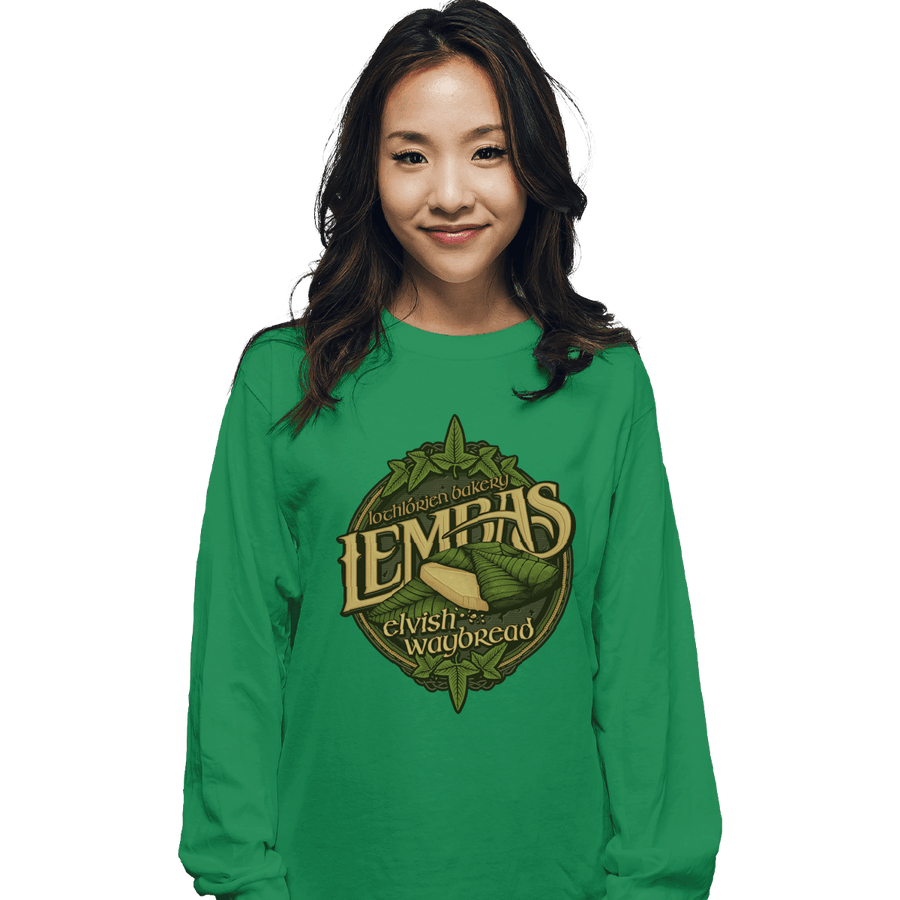 Shirts Long Sleeve Shirts, Unisex / Small / Irish Green Lembas Bread