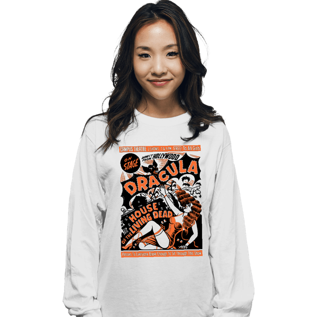 Secret_Shirts Long Sleeve Shirts, Unisex / Small / White Dracula On Stage