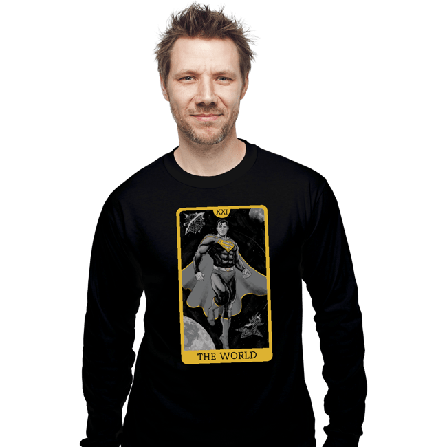 Daily_Deal_Shirts Long Sleeve Shirts, Unisex / Small / Black JL Tarot - The World