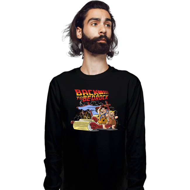 Daily_Deal_Shirts Long Sleeve Shirts, Unisex / Small / Black Back to Bedrock