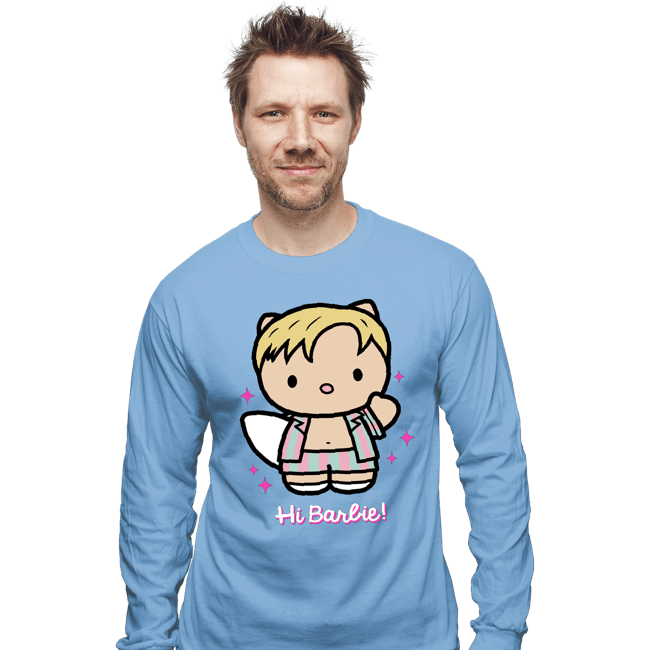 Daily_Deal_Shirts Long Sleeve Shirts, Unisex / Small / Powder Blue Waving Doll