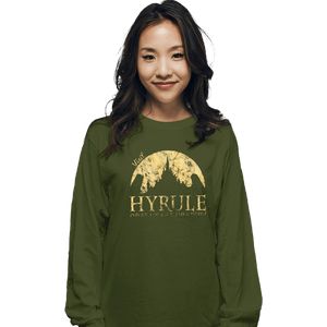 Shirts Long Sleeve Shirts, Unisex / Small / Military Green Hyrule Tourist