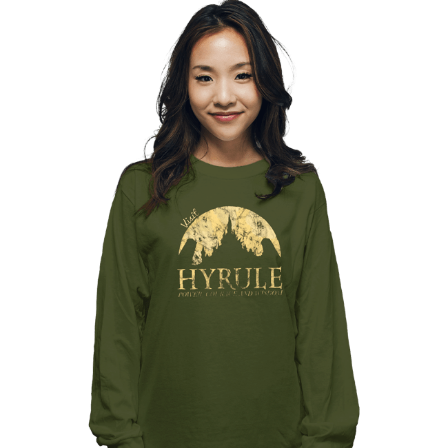 Shirts Long Sleeve Shirts, Unisex / Small / Military Green Hyrule Tourist