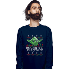 Load image into Gallery viewer, Shirts Long Sleeve Shirts, Unisex / Small / Navy Season It Is, Jolly To Be
