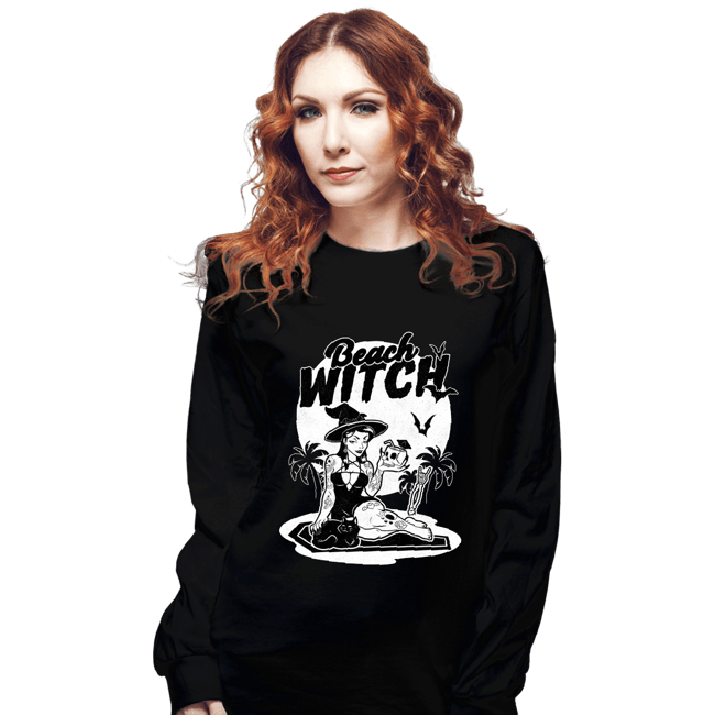 Secret_Shirts Long Sleeve Shirts, Unisex / Small / Black Beach Witch