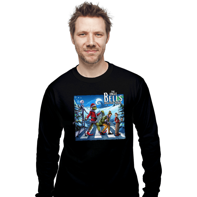 Daily_Deal_Shirts Long Sleeve Shirts, Unisex / Small / Black The Jingle Bells Holiday Road