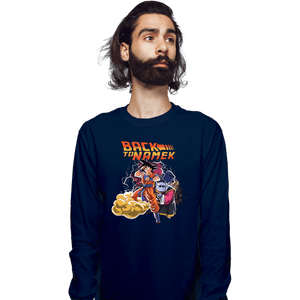 Daily_Deal_Shirts Long Sleeve Shirts, Unisex / Small / Navy Back To Namek