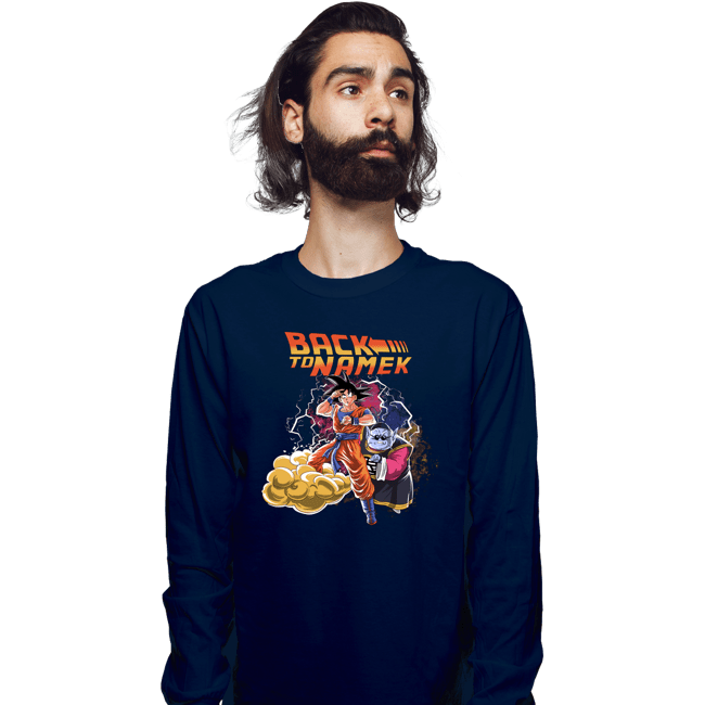 Daily_Deal_Shirts Long Sleeve Shirts, Unisex / Small / Navy Back To Namek