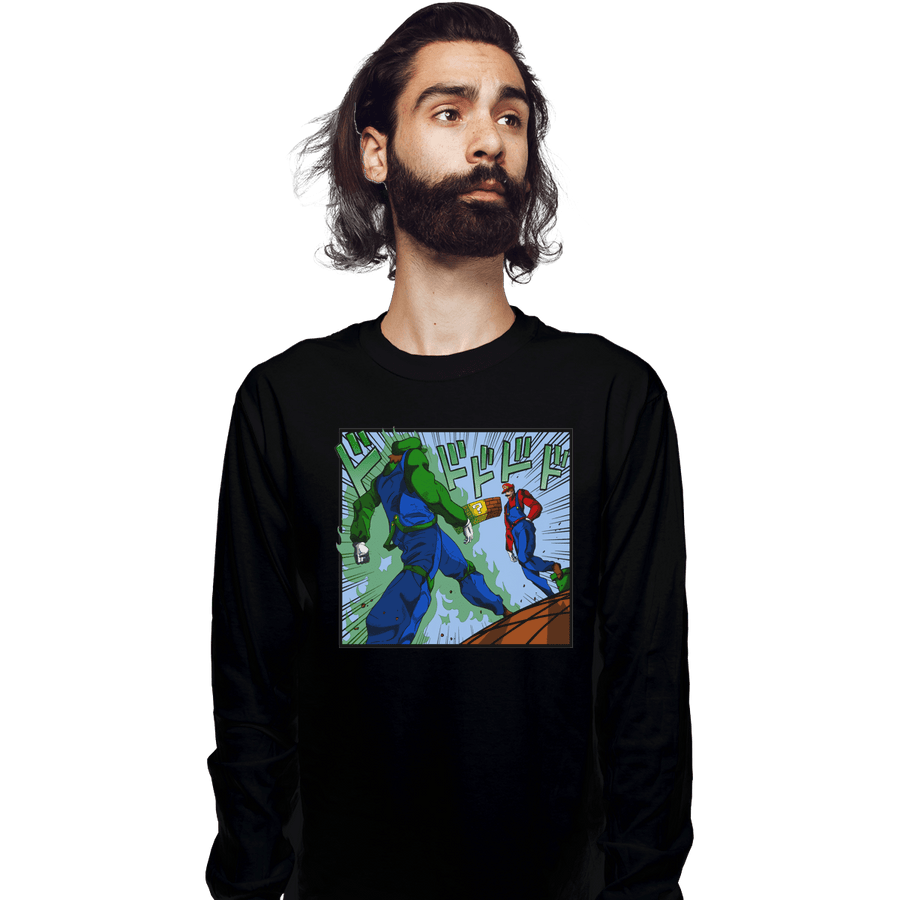Shirts Long Sleeve Shirts, Unisex / Small / Black It's Luigi Time